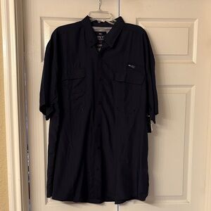 Navy Blue Men's Casual Button Down Shirt